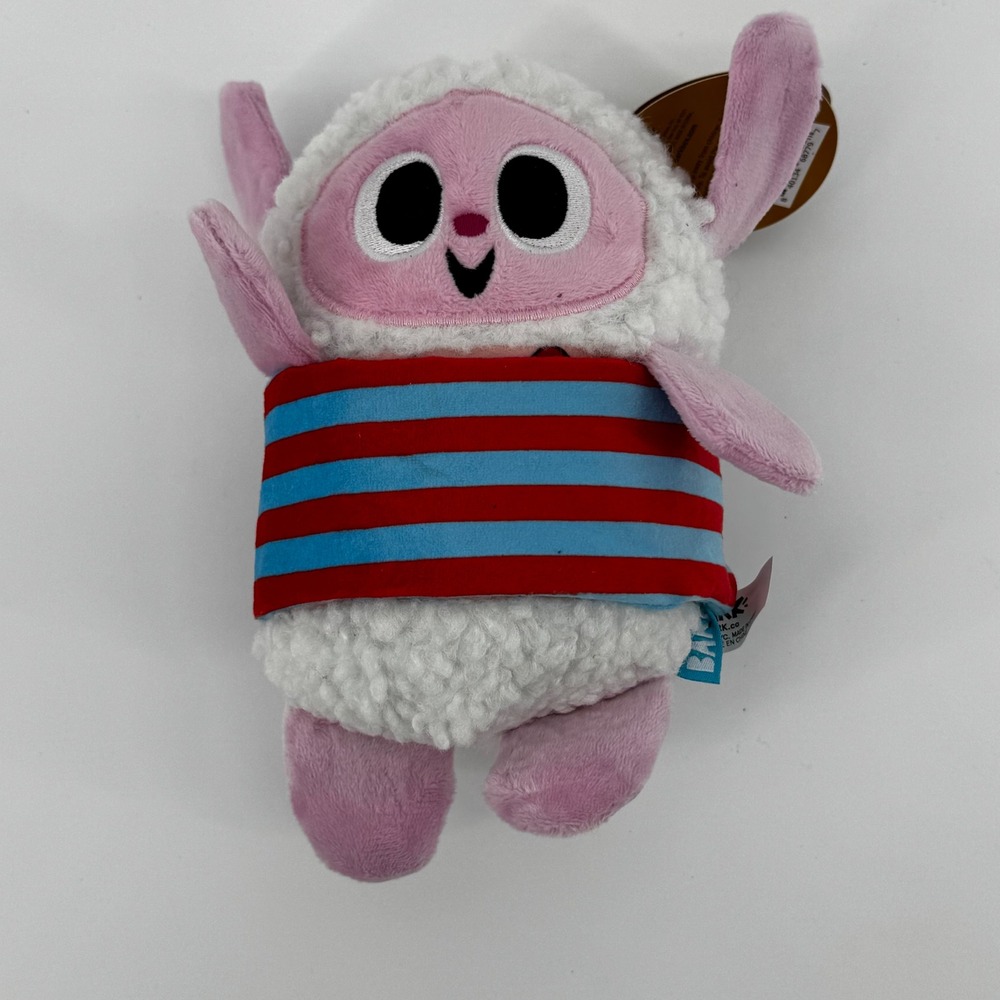BARK Mr. Shmeep Plush Pirate Sheep Dog Toy Crazy Crinkle Squeaker Treat Trap